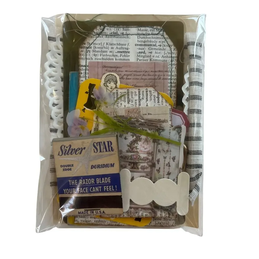 20 Pc Vintage Style Junk Journal Kit Ephemera Pack Matchbook Wax Seal Key Tag